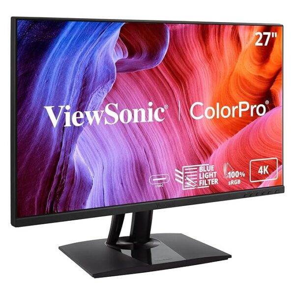 ViewSonic 68.58Cm (27") 4KUHD Pantone Validated 100% sRGB & Factory Pre-Calibrated Monitor 60W
