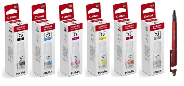Canon 73 B/C/Y/M/R/GR Ink Bottles Pixma G570 G670 Printer