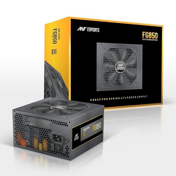 Ant Esports FG850 Gaming Power Supply I Force Series 80 Plus Gold Certified PSU I 120mm Silent Fan I 8 Pin (4+4) CPU Connector I 3 Years Warranty