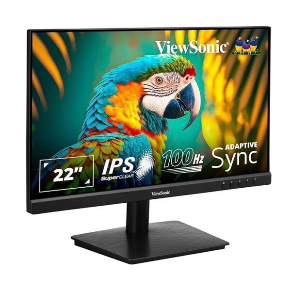 ViewSonic VA2209-H 55.88 Cm (22") FHD IPS 100Hz Adaptive Sync Office and Home Use Monitor with Eye-Care, Flicker Free, Tilt, Wall Mount,HDMI,VGA, 3.5 Audio Out, sRGB 104%