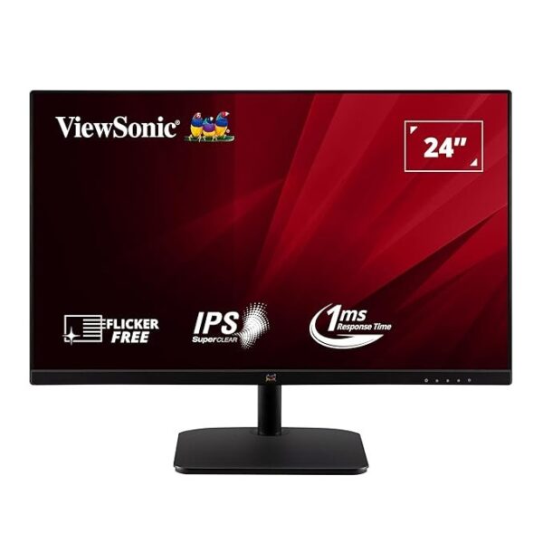 VA2408-HDJ 23.5, IPS, ERGO, FHD, HDMI, DP Port, 99% sRGB SuperClear® IPS panel, 100Hz Variable Refresh Rate, Height-adjustable swivel stand with pivot and tilt function