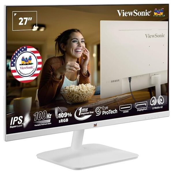 VA2732-MH-W 27” White Montier,1080p IPS Monitor; 100Hz ,1 Ms ., Speaker, 3 side Borderless; sRGB: 105%