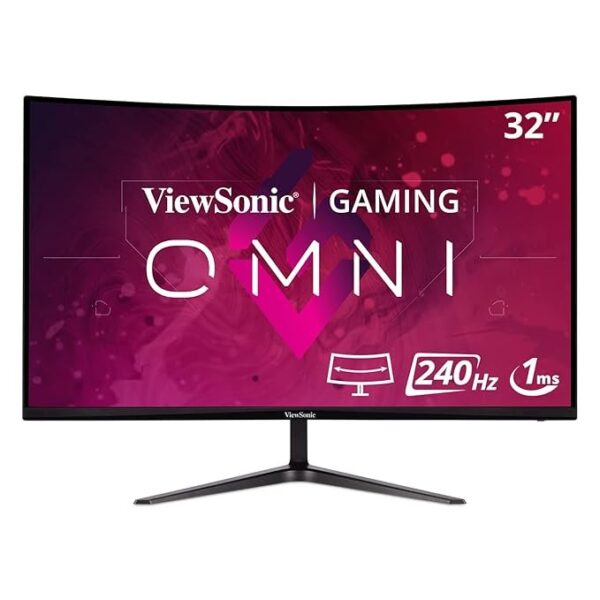 Viewsonic (USA Brand)-VX3219-PC-MHD 81.28 Cm (32'') Full HD 240Hz, 1ms, 1500R Curved Gaming Monitor with AMD FreeSync Premium, 2W Dual Speakers, HDR10