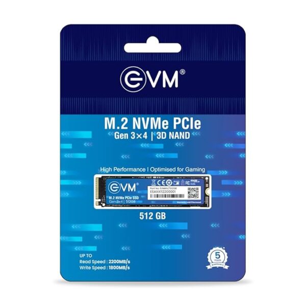 EVM 512GB Gen 3 NVMe (2280) InternalSSD - 3200MB/s Read - PCIe Gen 3x4-5-Year Warranty (EVMNV/512GB)