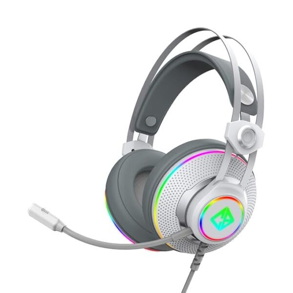 Cosmic Byte Proteus Headset Dual Input USB and 3.5mm, 7.1 Surround Sound, RGB LED, ENC Microphone, Memory Foam Earcushions, Windows Software (White)