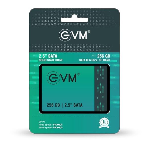 EVM 256GB 2.5-Inch SATA Internal SSD - 550MB/s Read & 500MB/s Write - 5-Year Warranty (EVM25/256GB)