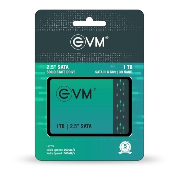 EVM 1TB 2.5-Inch SATA Internal SSD - 550MB/s Read & 500MB/s Write - 5-Year Warranty (EVM25/1TB)
