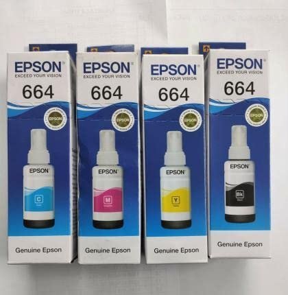 41sHCrz6paL.jpg Epson T664 Ink Bottle (Cyan, Magenta, Yellow, Black) - Image 2