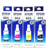 Epson T664 Ink Bottle (Cyan, Magenta, Yellow, Black)
