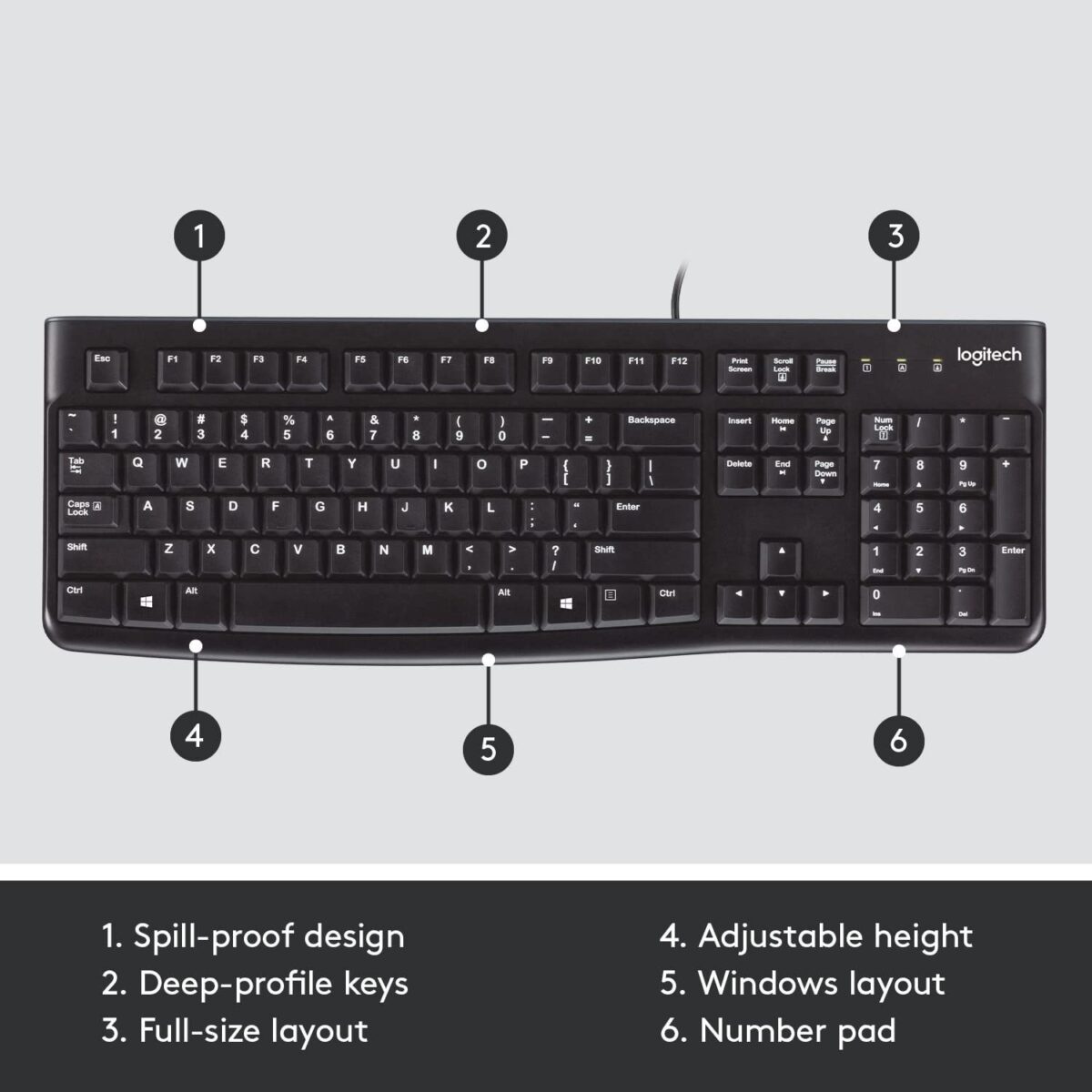 Logitech K120 Wired Keyboard - Image 3