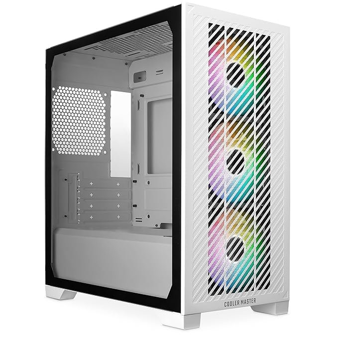 c1 Cooler Master Alloy Steel Elite 301 Computer Case-White |3 X Pre-Installed Argb Fans|Upto 280Mm Aio Support|M-ATX Motherboard Support Only|Type C Connector in Front - Image 1