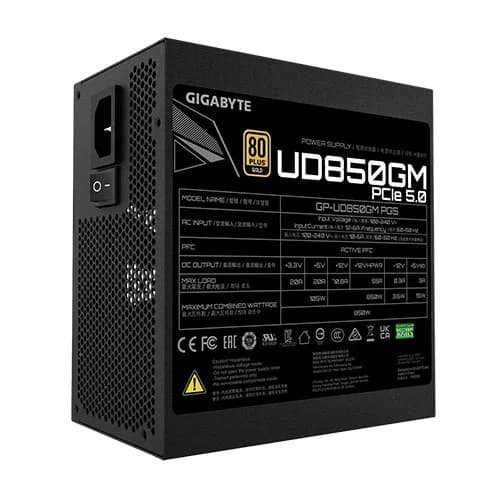 s2 GIGABYTE  UD850GM,850 WATTS,GOLD FULLY MODULAR PCIE 5.0,BLACK,10 YRS - Image 2