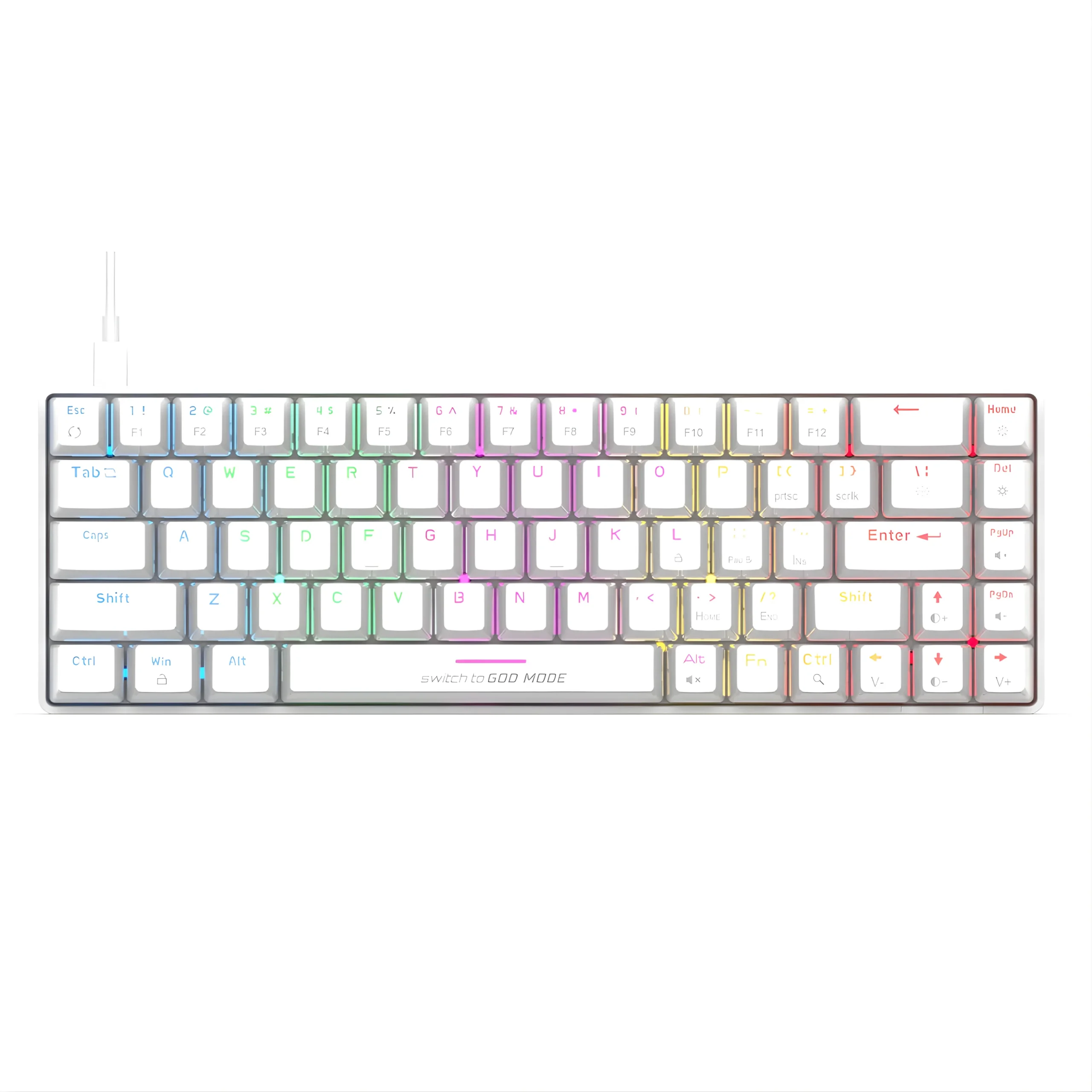 SSK Product Images (22) Cosmic Byte Artemis White 68 keys RGB Mechanical keyboard,Outemu Swappable Blue Switch GK36 - Image 1