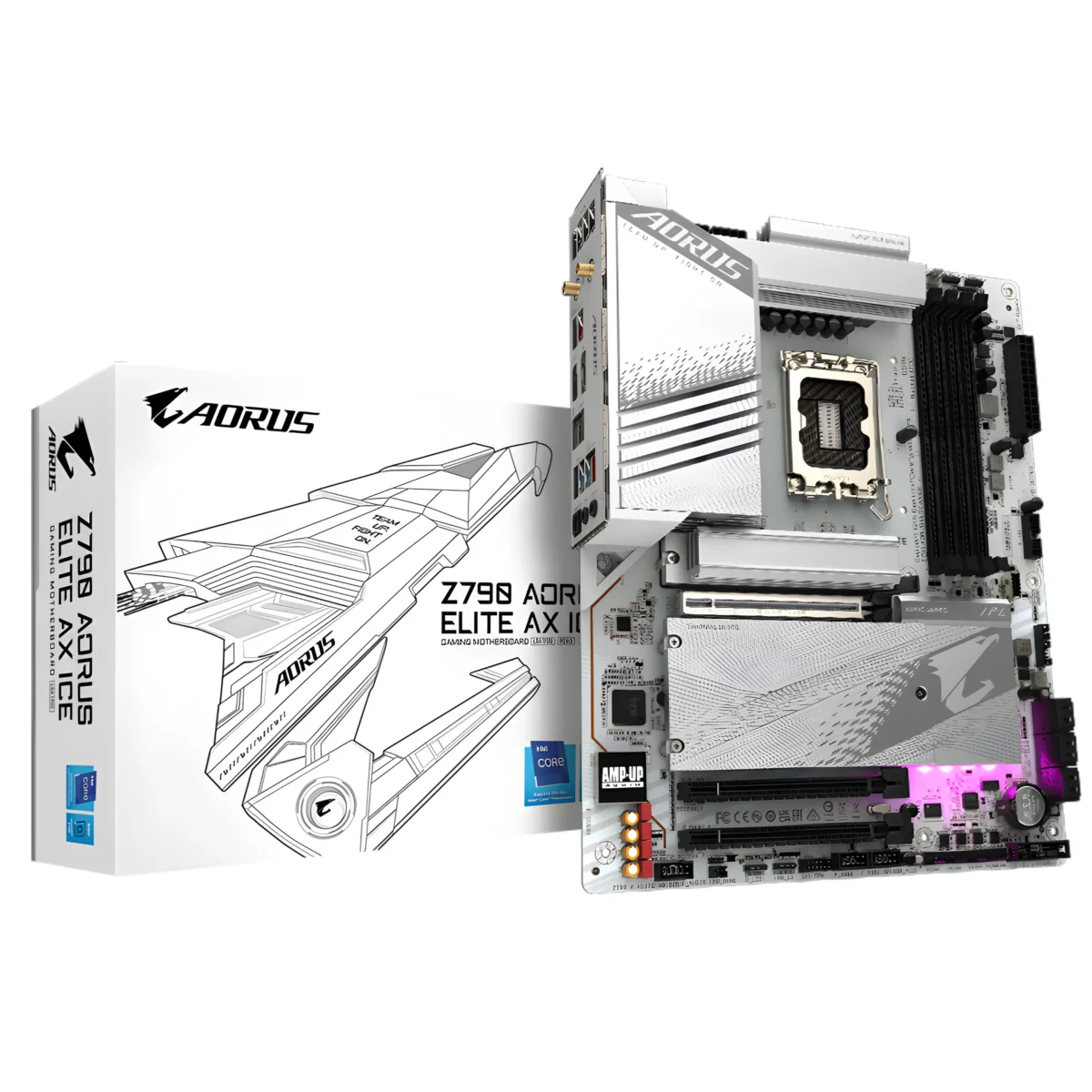 Gigabyte Z790 AORUS ELITE AX ICE Intel LGA 1700 ATX Motherboard - Image 1