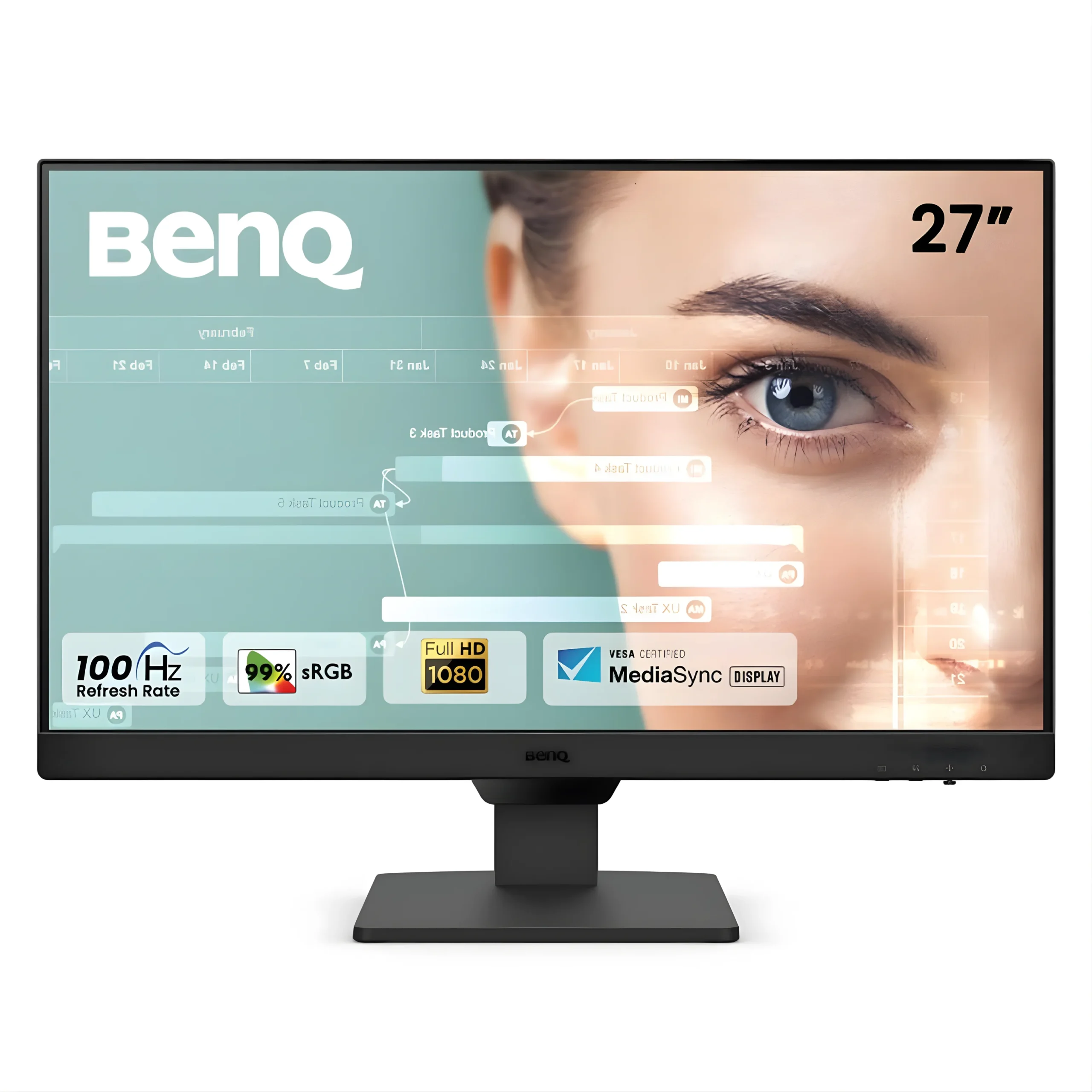 SSK Product Images (6) BenQ GW2790 27 Inches 1920X1080P FHD IPS Monitor| 100Hz|99% Srgb|Eye-Careu|Dual HDMI|Display Port|Bezel-Less|Eyesafe|VESA Mediasync|B.I.|Low Blue Light+| Speakers|VESA Wall Mountable(Black) - Image 1