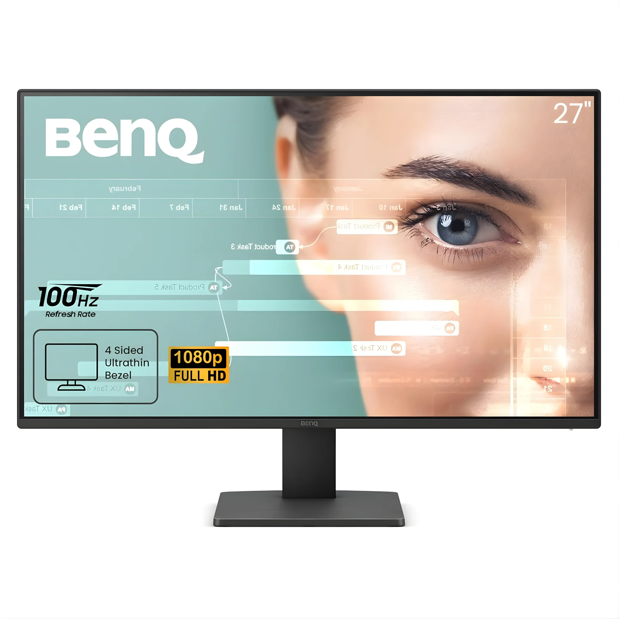 SSK Product Images (7) BenQ GW2791 27 Inches 1920X1080 FHD 100Hz IPS Eye-Care 99% Srgb Monitor| HDMI| Displayport| Ultra Slim Bezel| TUV-Certified| Flicker-Free| Low Blue Light Plus (Black) - Image 1