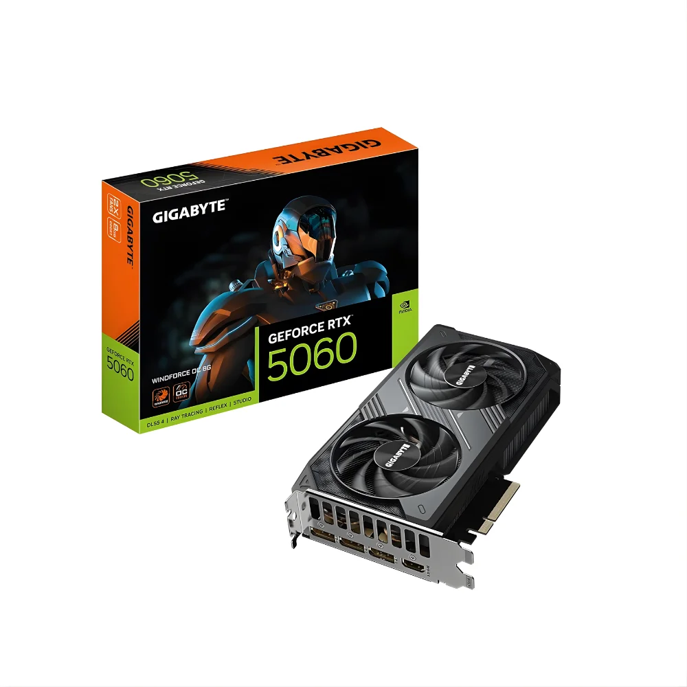 GIGABYTE RTX5060 8GB DDR7 WINDFORCE OC V2 GRAPHIC CARD GIGABYTE RTX5060 8GB DDR7 WINDFORCE OC V2 GRAPHIC CARD - Image 1