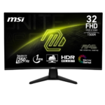 MSI MAG 32C6X 32 Inch FHD Curved Gaming Monitor - 1500R 1920 x 1080 VA Panel, 250 Hz(OC) / 1ms MPRT, Adaptive Sync - DP 1.4a, HDMI 2.0b CEC