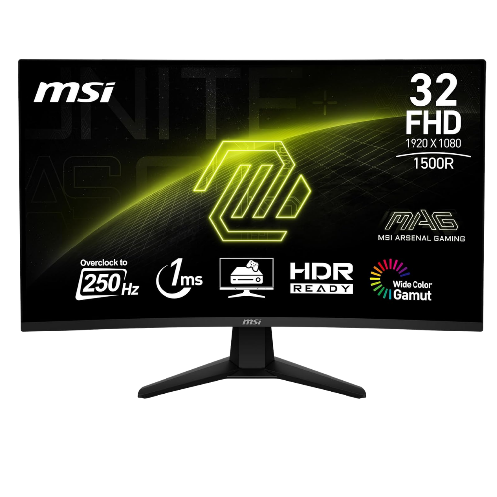 SSK Product Images (38) MSI MAG 32C6X 32 Inch FHD Curved Gaming Monitor - 1500R 1920 x 1080 VA Panel, 250 Hz(OC) / 1ms MPRT, Adaptive Sync - DP 1.4a, HDMI 2.0b CEC - Image 1