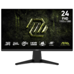 MSI MAG 245F X24 Gaming Monitor 24" 1920 x 1080 (FHD), 240 Hz, FreeSync Premium, HDR Compatible, HDMI, VGA Port, VESA Mount, Tilt, 4 Sides Thin Frame 0.5ms, Black